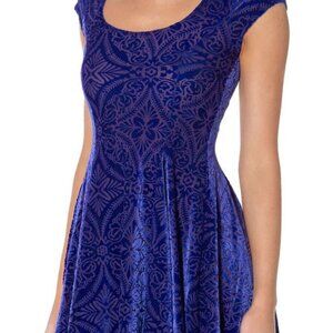 Burned Velvet Blurple Evil Cheerleader Dress - L